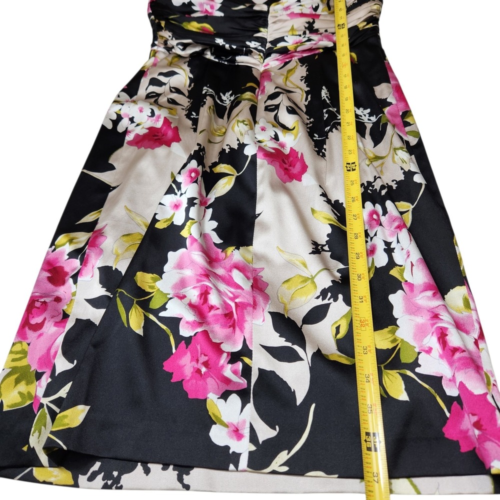 DAVID MEISTER Size 8 Floral Silk Spandex Multicolor Sleeveless V Neckline Dress - Picture 13 of 15